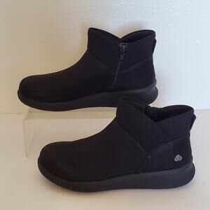 Clarks Womens 5.5 Sillian 2.0 Dusk Ankle Boot Black Zip Up Cloudstepper Bootie